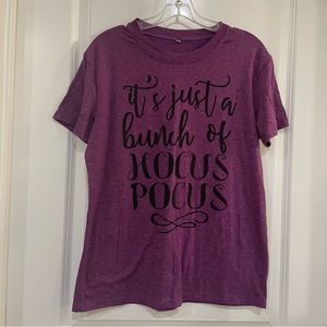 It’s Just A Bunch Of‎ Hocus Pocus tee shirt purple ladies size Medium